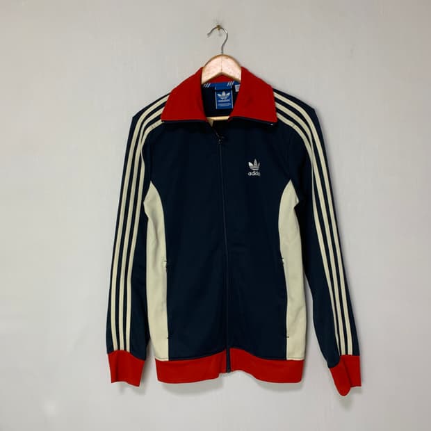 아디다스 네이비/레드 삼선 트랙탑 100사이즈 빈티지 져지