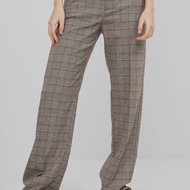 Bershka 브라운 체크 슬랙스 (미착용)