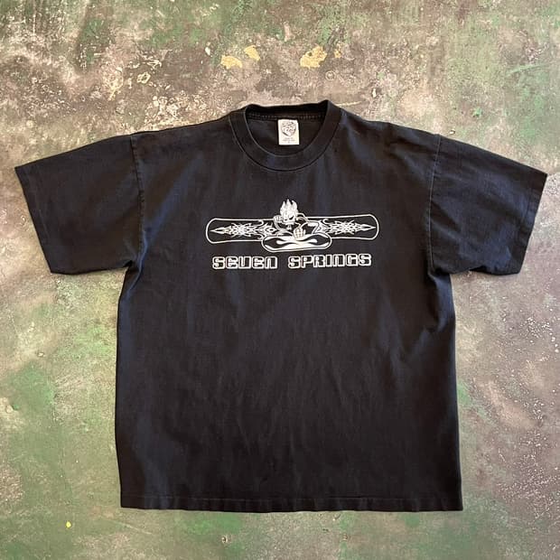 90's [XL] 세븐스프링스 스컬 그래픽 싱글스티치 빈티지 티셔츠