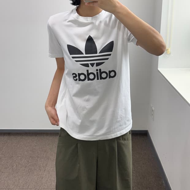 Adidas 아디다스 파이어로고 화이트 반팔