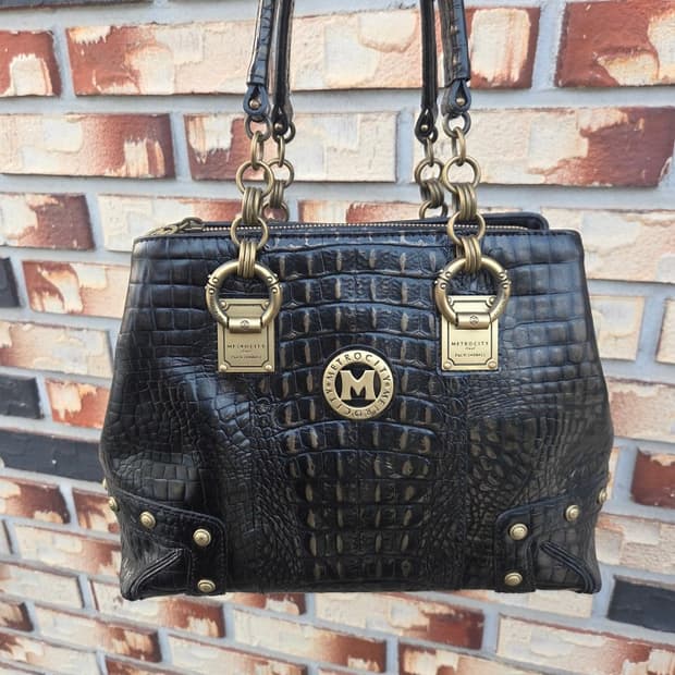 메트로시티 크로커가죽토트백