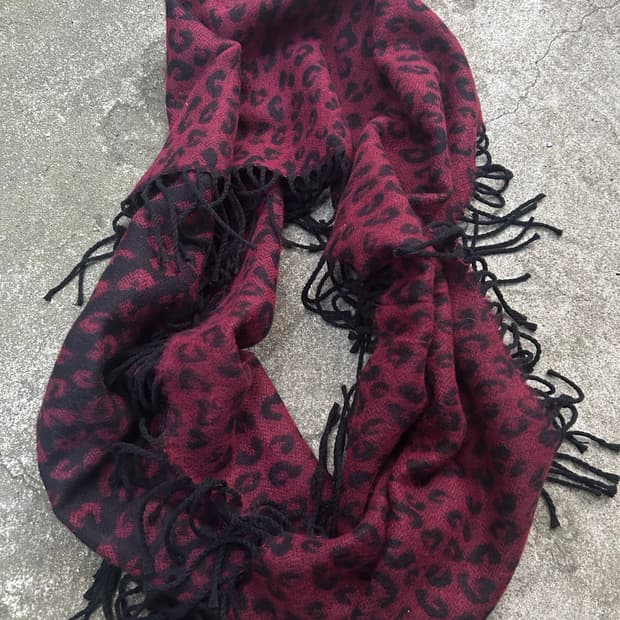 2000s 일본빈티지 펑크 레오파드 머플러