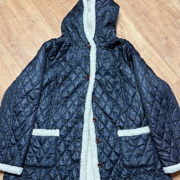 빈티지 체크 패딩