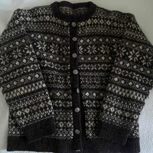 모리노가토 일본 빈티지 노르딕 니트 가디건