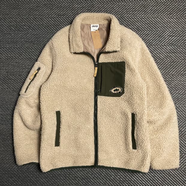 Jeep 포켓 로고 양털 플리스 자켓o 5176