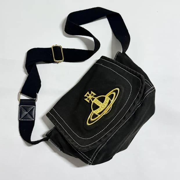 비비안웨스트우드 코튼 캔버스 숄더백