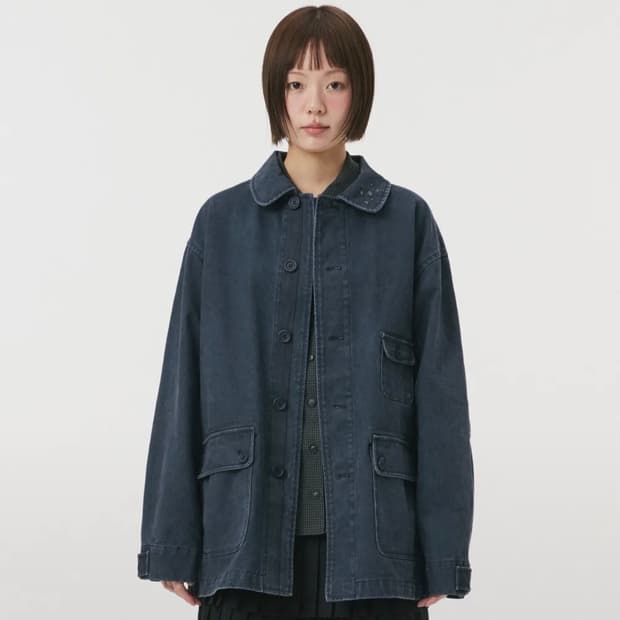 무신사 오헤시오 스타 플로럴 코튼 자켓 아우터 네이비 모리걸빈티지