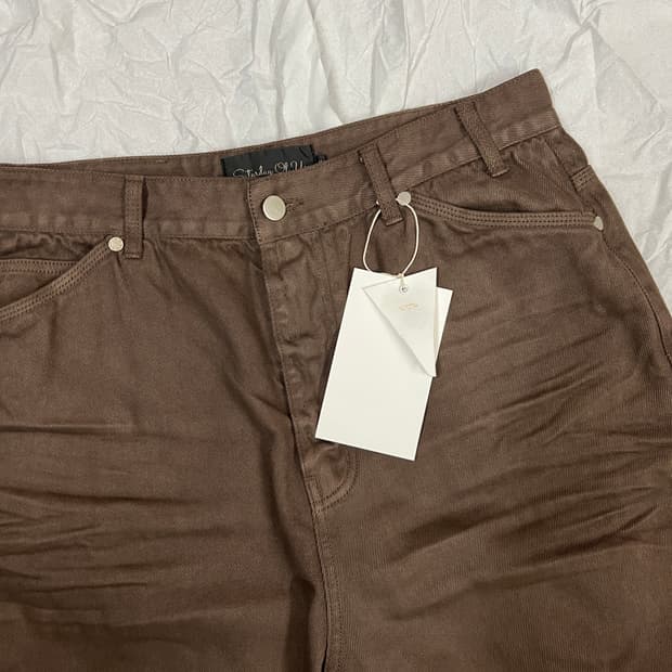 STU 플레어 데님팬츠 브라운 M