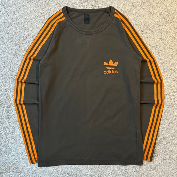 대장급) 00's 아디다스 사이드라인 롱슬리브 오렌지 브라운