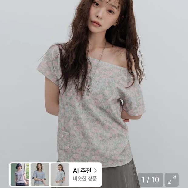 택포) 하이스쿨디스코 플라워 오프숄더 반팔티셔츠