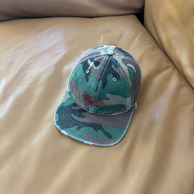 슈프림 6패널 볼캡 모자 우드랜드 카모 크러쉬