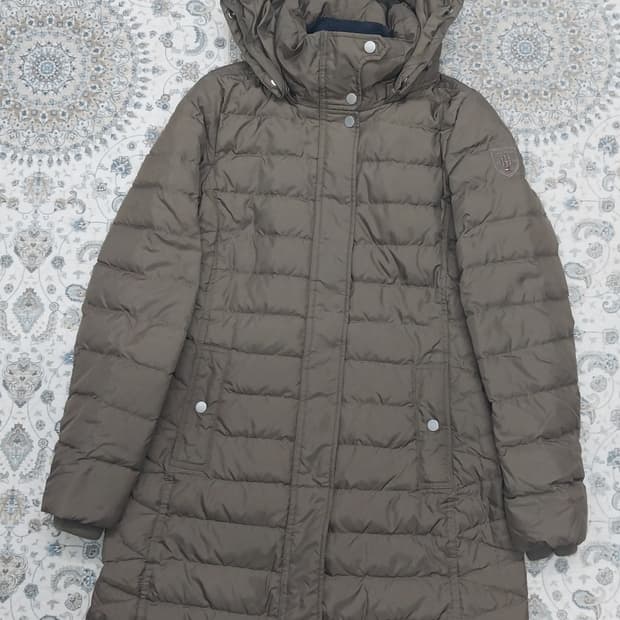 타미힐피거 후드 롱패딩 카키 브라운 S