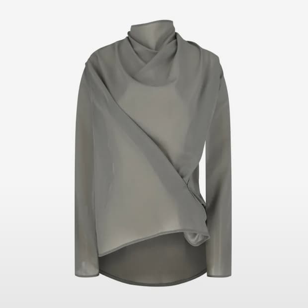 새상품) 아모멘토 Mock Neck  모크 넥 투웨이 블라우스