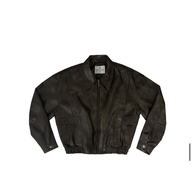 뉴얼린 emblem washing leather Jumper 레더자켓