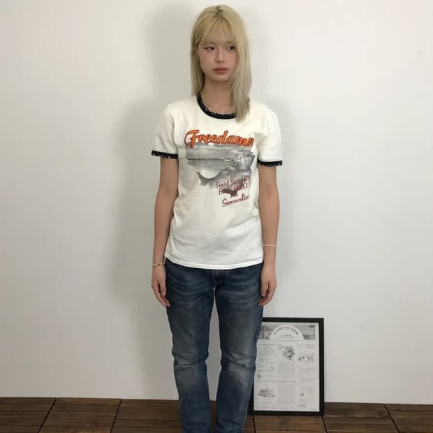 Jackrose Freedamn Graphic Ringer Tee