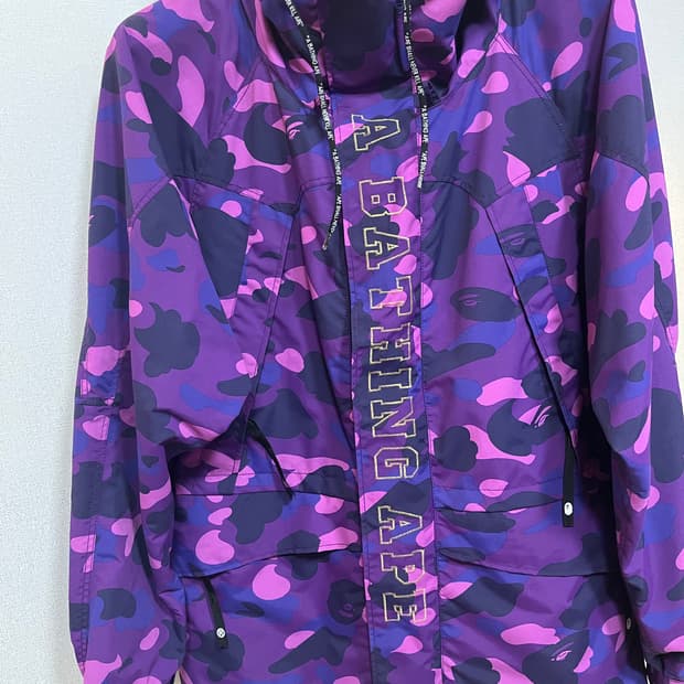 베이프 스노우보드 카모 자켓 퍼플