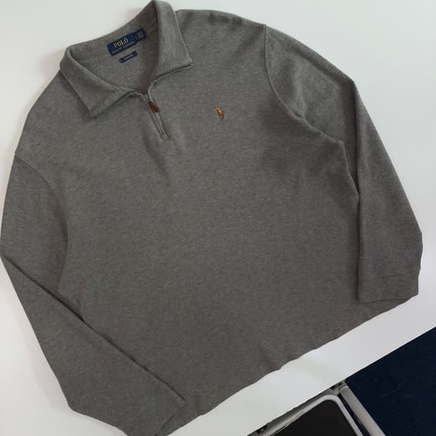 Polo 폴로 랄프로렌 신형 멜란지그레니 쿼터집업 니트