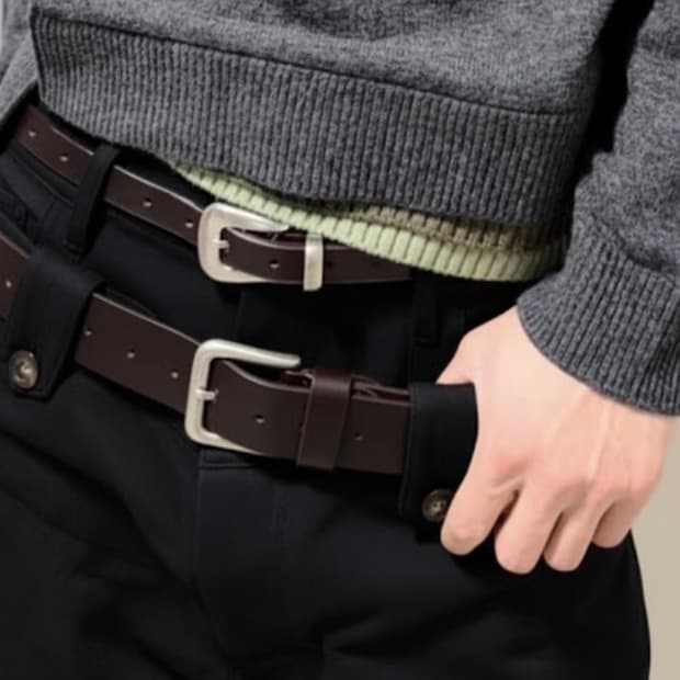 앤더슨벨 더블 웨이스트밴드 와이드 레그 트라우저