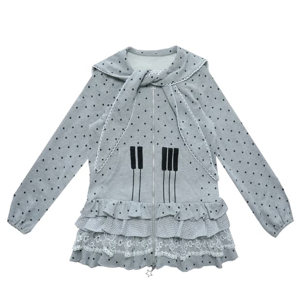 도트 피아노 리본 캉캉 원피스