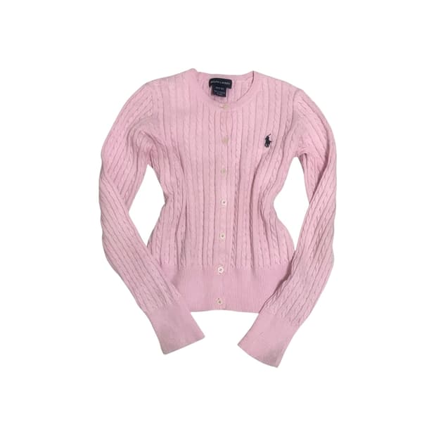 ralph lauren 랄프로렌 핑크 딸기우유 가디건