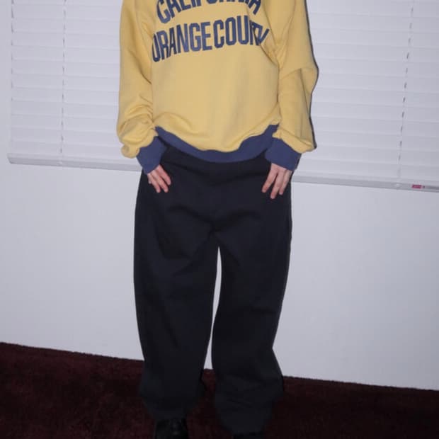 블랙 베이직 와이드 코튼팬츠