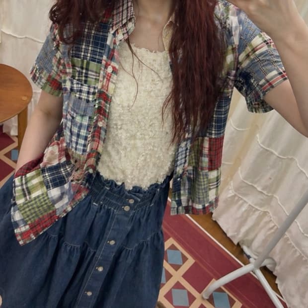 빈티지 패치 셔츠 코디 set