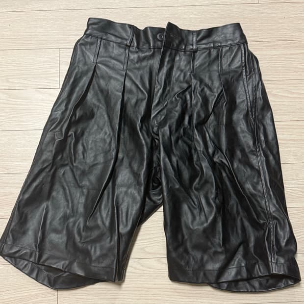leather shorts