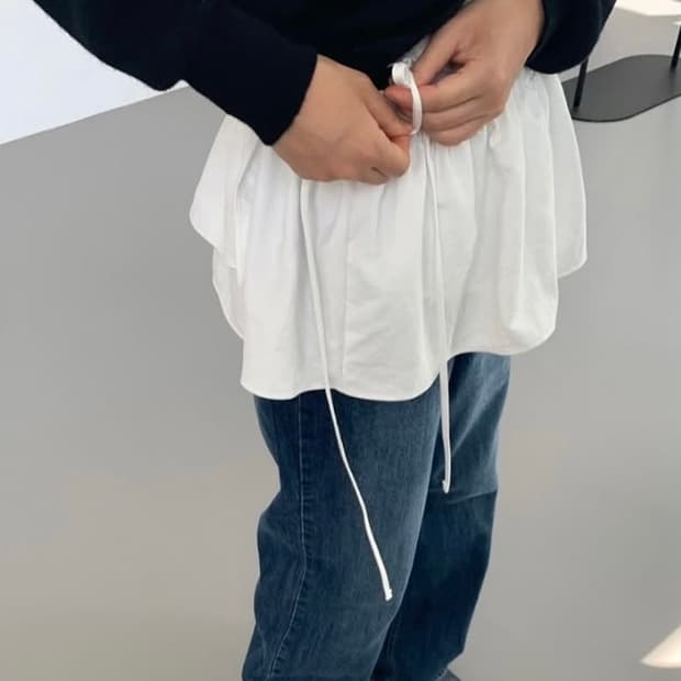 프릴 레이어드 랩 스커트