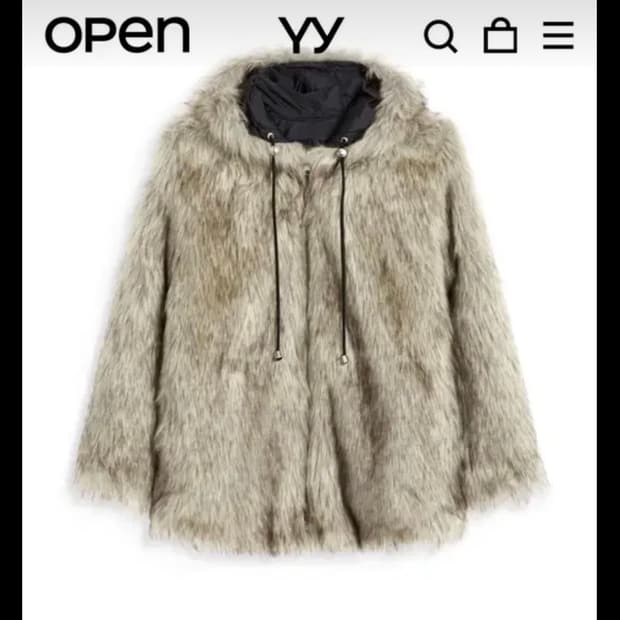 오픈와이와이 퍼자켓 베이지 S