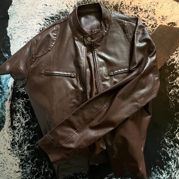 Vintage leather rider jacket (unisex)