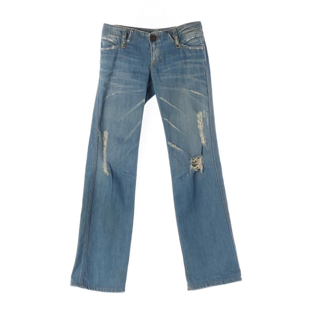 블루블루 빈티지 워싱 디스트로이드 데님 팬츠