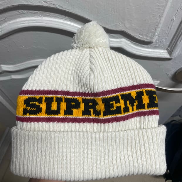 슈프림 빅 스트라이프 비니 내츄럴 - 24FW