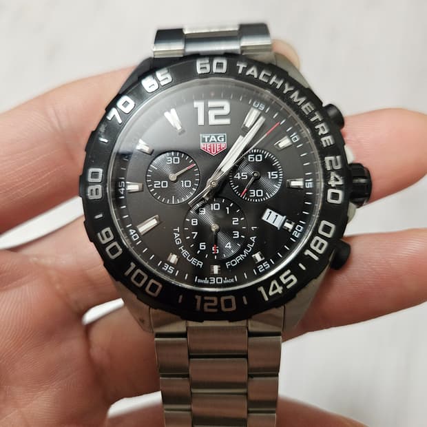 태그호이어 포뮬러1 크로노그래프 43mm 쿼츠 스틸블랙