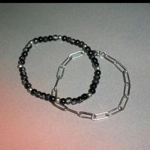 핸드메이드 비즈•써지컬 체인 팔찌 세트