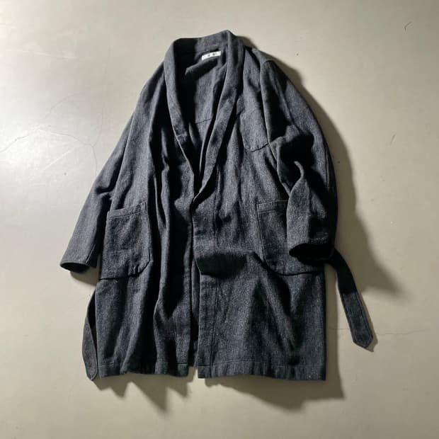 언유즈드 Belted Shawl Collar Robe Jacket