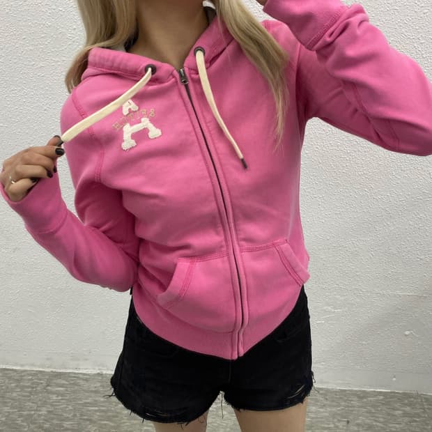 아베크롬비 패치로고 딸기맛 후드집업 S