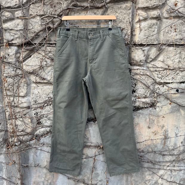 칼하트 빈티지 b11 모스그린 싱글니 카펜터 워크 팬츠 32