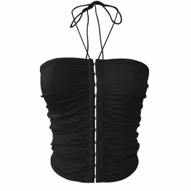 보헤미안서울 보헴서 셔링 홀터넥 후크탑