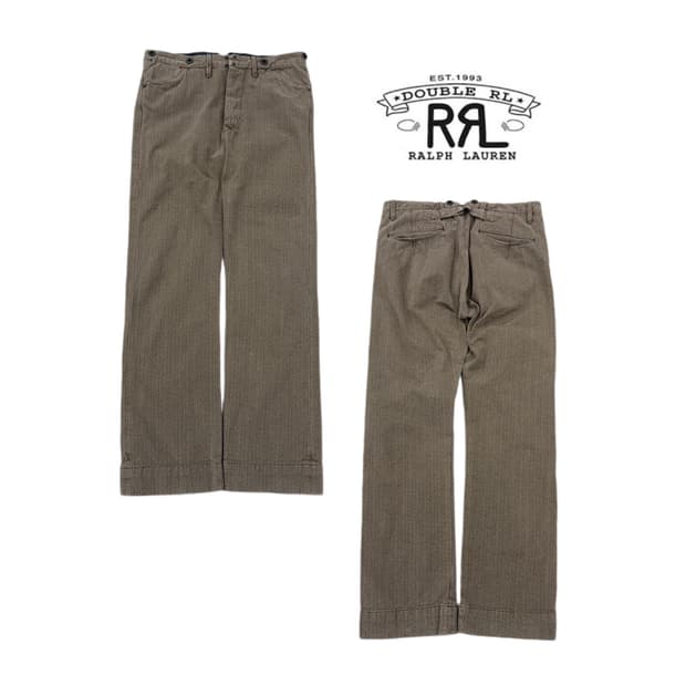 RRL 더블알엘 스트라이프 스트레이트 코튼 팬츠