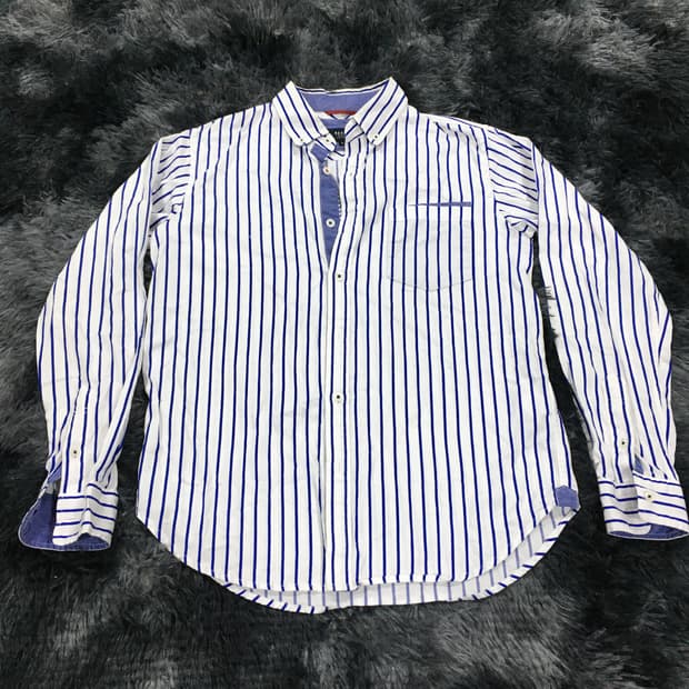 투티/A7 빔즈 하트 셔츠 스트라이프 데님 포켓 jpn vintage