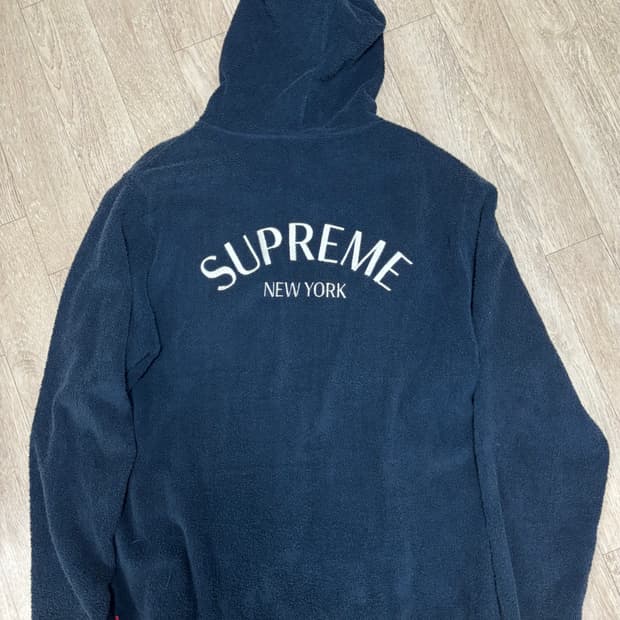 슈프림 테리 네이비 후드집업