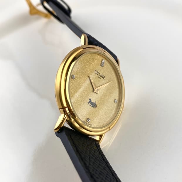 [FULL SET] CELINE round gold 5P watch 