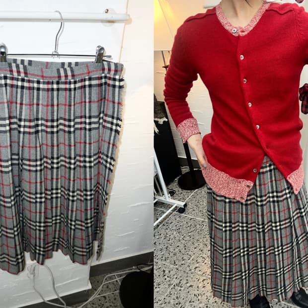 Grey tartan lap skirt