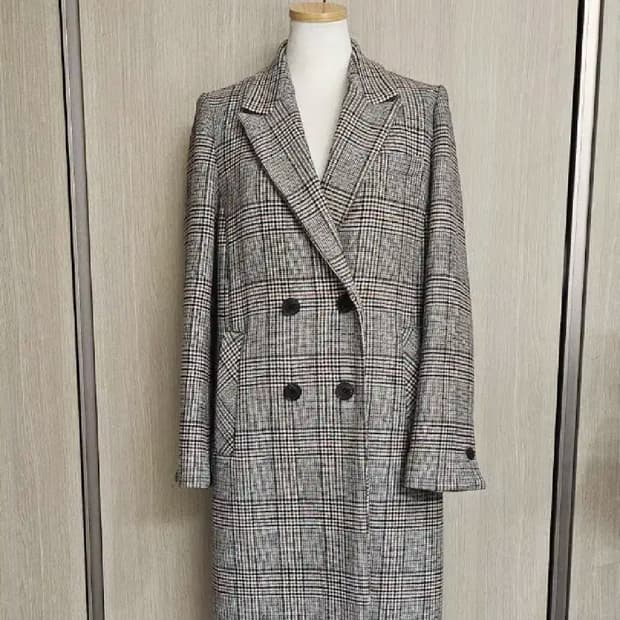 COS 감성 글렌체크 울혼방 롱코트 (로엠 메종드로엠)55~66