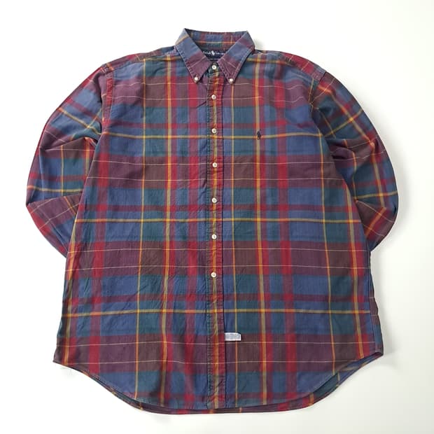 CK254 XL 폴로 90s 싱가포르판 프레피 타탄체크 셔츠 남방