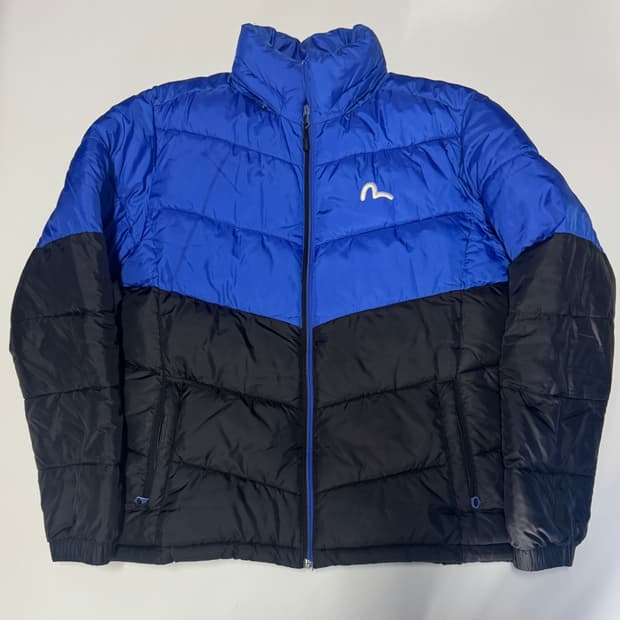 희귀!! EVISU 에비수 배색 다운 패딩 점퍼 M ~ L