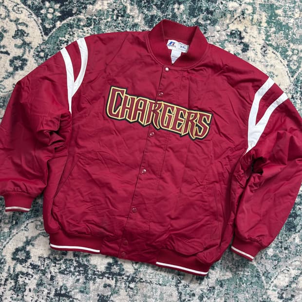 90s Usa 러셀 애슬레틱 차저스 바시티 자켓(XXL)