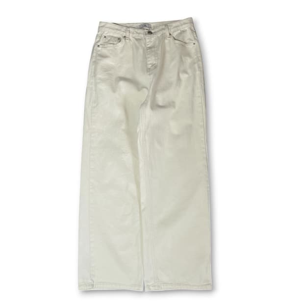 (30) 빈티지 화이트 스티치 데님 팬츠 L