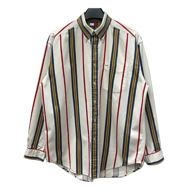 타미힐피거 오버사이즈 멀티컬러 스트라이프 옥스포드 셔츠 해외 M