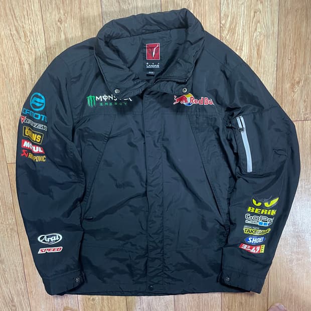 랜더스 아라이 레드불 몬스터 베릭 블랙 바이크 패치 자켓
